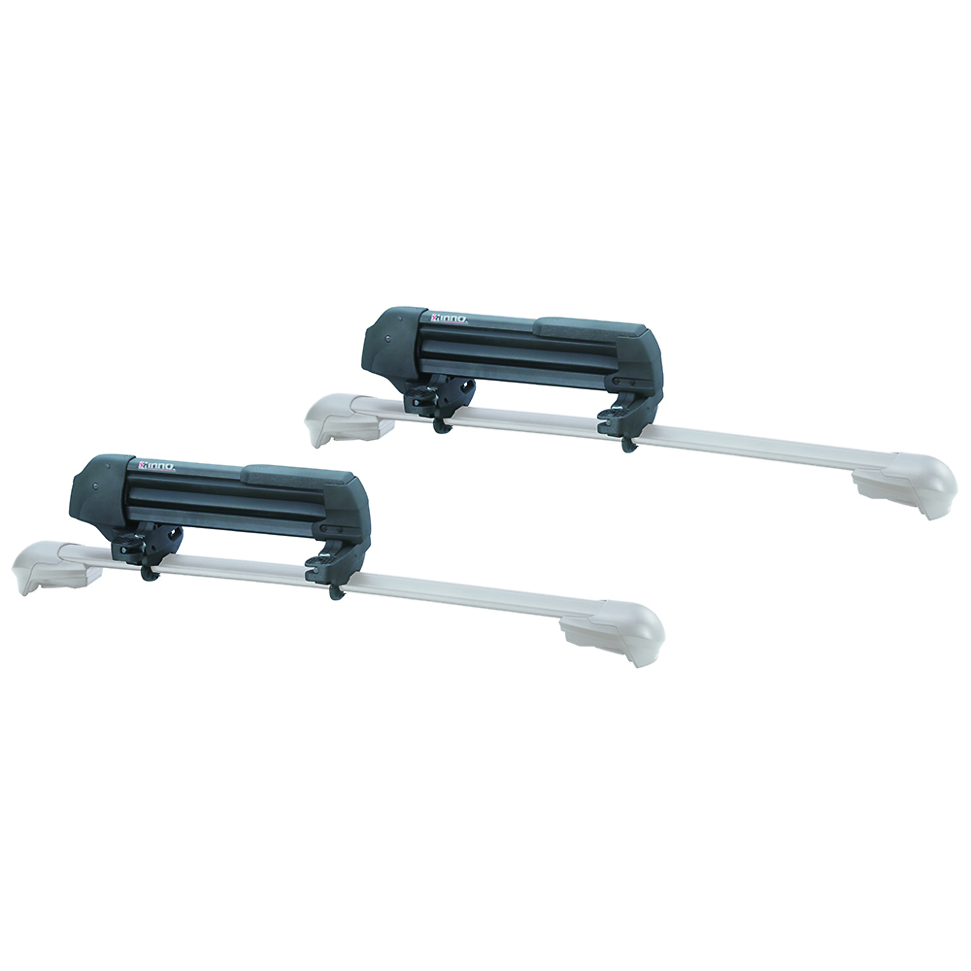 INNO Gravity Universal Ski/Snowboard Roof Rack — Fits Most Bars, Holds 3 Fat Skis or 2 Snowboards, Model# INA952